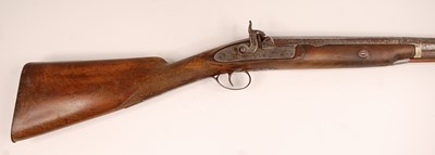 Lot 2335 - A 19th century percussion rifle, having an...