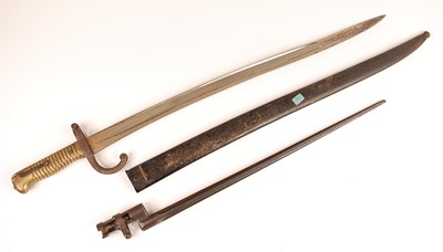 Lot 2338 - A French model 1866 Chassepot bayonet, having...