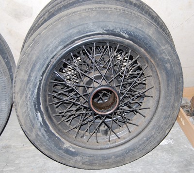 Lot 3456 - A pair of Rolls Royce spoked wheels, circa...