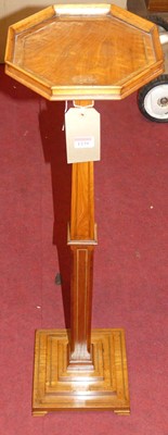 Lot 3341 - A late Victorian satinwood pedestal torchiere,...