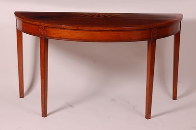 Lot 3377 - A Sheraton period mahogany demi-lune...