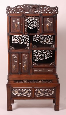 Lot 3238 - A Japanese Meiji period hardwood Shodana...