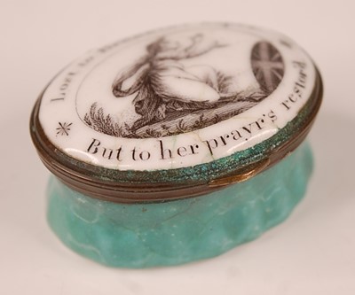 Lot 3172 - A Bilston enamel on copper patch box, the...