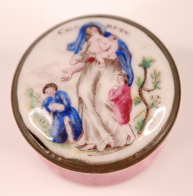 Lot 3174 - A late 18th century English enamel circular...