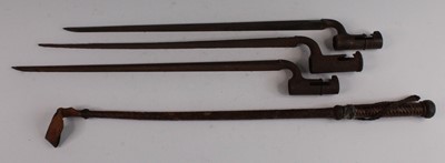 Lot 2246 - A 19th century socket bayonet, together with...