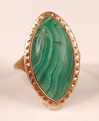 Lot 3115 - A yellow metal Georgian malachite memorial...
