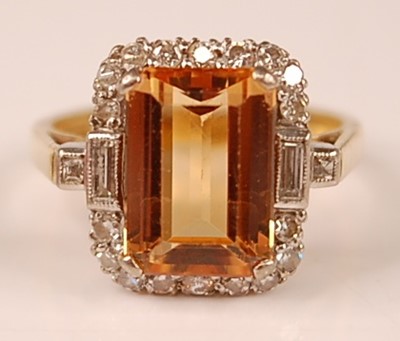 Lot 3109 - A 18ct yellow and white gold, topaz and...