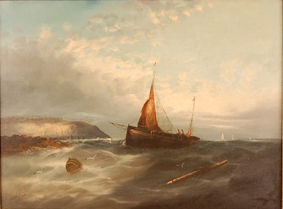 Lot 3302 - Late 19th century school - Fishing boats in...