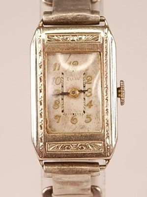 Lot 3166 - An Elgin lady's 14ct white gold cased manual...