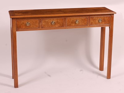 Lot 3385 - A walnut and burr walnut four drawer hall...