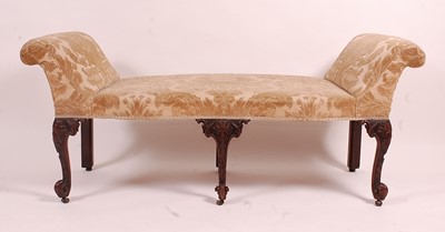 Lot 3407 - A George III mahogany framed window seat, of...