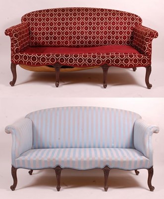 Lot 3408 - A near-pair of Victorian mahogany framed...