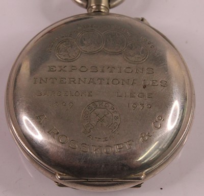 Lot 2080 - A Rosskopf & Co. nickel cased hunter pocket...
