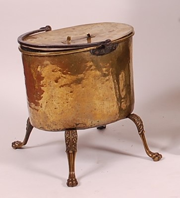 Lot 3369 - A George III brass and iron fuel depot, having...