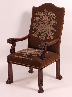 Lot 3411 - A Victorian carved oak and upholstered...