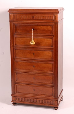 Lot 3388 - A late 19th century French walnut secretaire à...