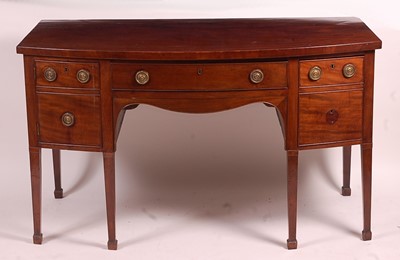 Lot 3360 - A George III mahogany bowfront sideboard,...