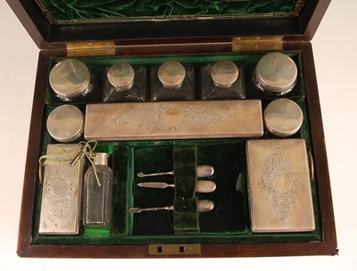 Lot 3081 - A Victorian rosewood and brass bound fitted...