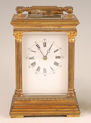 Lot 3319 - A circa 1900 French lacquered brass carriage...