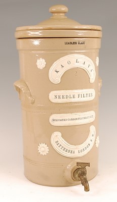 Lot 3028 - A Victorian stoneware water filter for the...