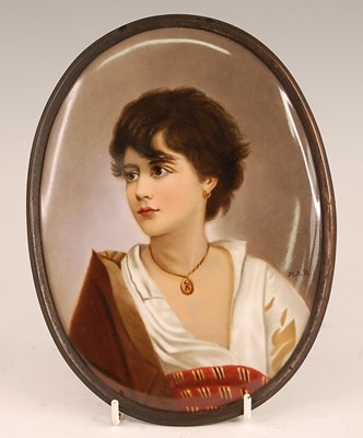 Lot 3040 - A KPM porcelain plaque depicting a bust...