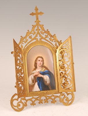 Lot 3041 - A 19th century continental cut brass easel...