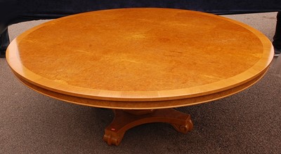 Lot 3414 - An oak and burr oak pedestal centre/dining...