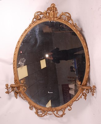 Lot 3393 - A Victorian giltwood and gesso wall mirror, of...
