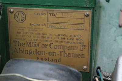 Lot 3434 - A 1953 MG TD Midget Reg No. TSJ966 Chassis No....