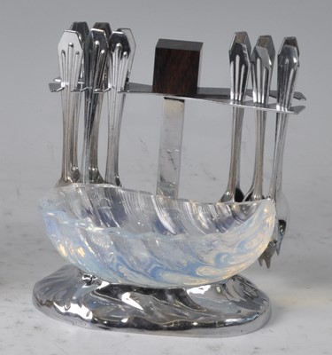 Lot 77 - An Art Deco chromed metal oyster-pick...