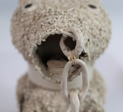 Lot 1013 - A George III salt-glazed white stoneware 'Bear-...
