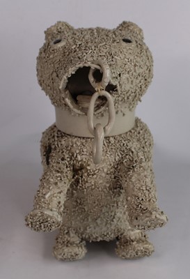 Lot 1013 - A George III salt-glazed white stoneware 'Bear-...