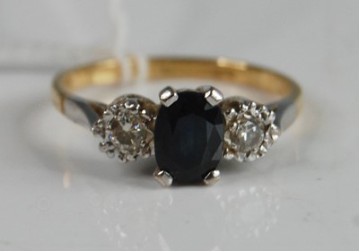Lot 350 - An 18ct yellow and white gold, sapphire and...