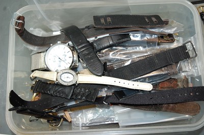 Lot 451 - A quantity of principally leather watch straps,...