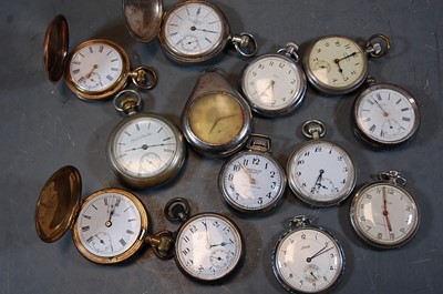 Lot 460 - A collection of nickel cased gents open faced...