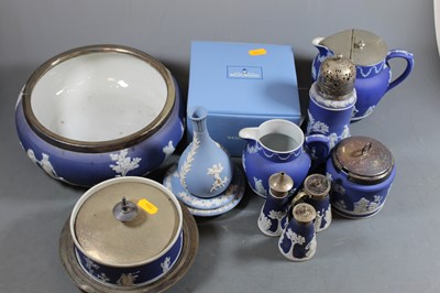 Lot 111 - A collection of various Wedgwood blue jasper...