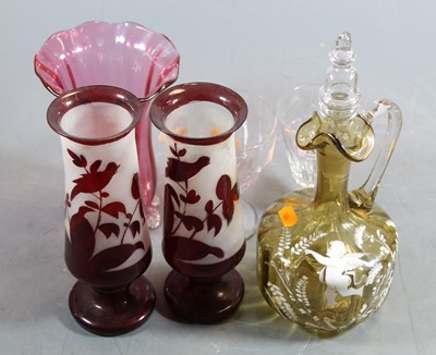 Lot 255 - A 19th century glass rummer, the half-faceted...
