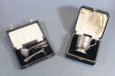 Lot 309 - A mid-20th century silver christening mug,...