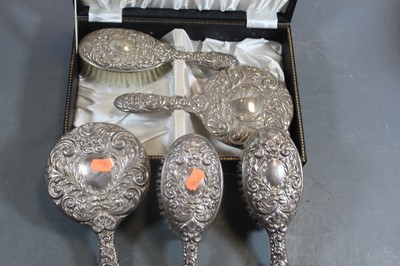 Lot 310 - A mid-20th century silver backed hand mirror;...