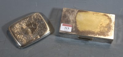 Lot 313 - A George V silver pocket cigarette case,...