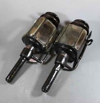 Lot 161 - A pair of 19th century coaching lamps, with...