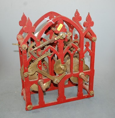Lot 481 - A Victorian style iron and brass turret clock...