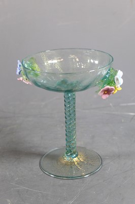 Lot 206 - A 20th century  blue tinted art glass table...