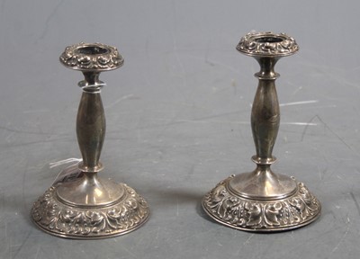 Lot 316 - A pair of Edwardian silver dwarf table...