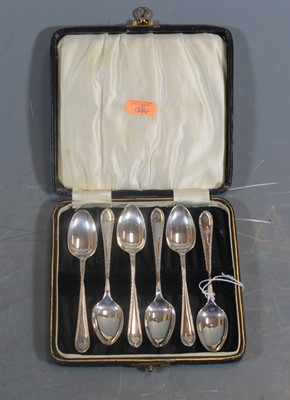 Lot 329 - A cased set of six mid-20th century silver...