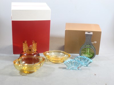 Lot 332 - A Tittot Taiwanese amber glass paperweight,...