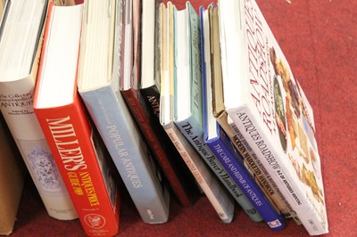 Lot 229 - A box of hard back antiques reference books to...