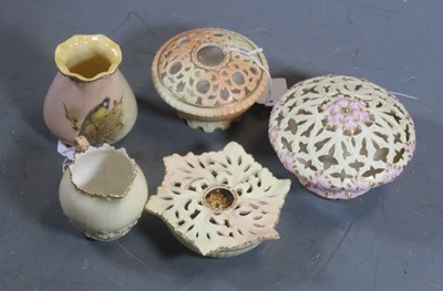 Lot 293 - A Royal Worcester blush ivory vase, the wavy...