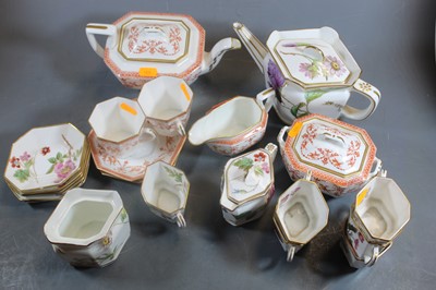Lot 302 - A part tea service decorated in iron red with...