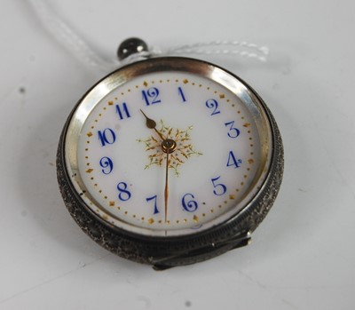 Lot 390 - A circa 1900 continental silver cased open...